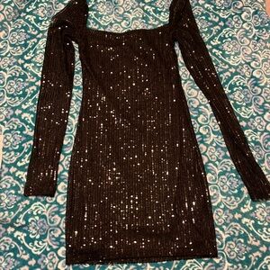 Lucy in the sky black bodycon dress